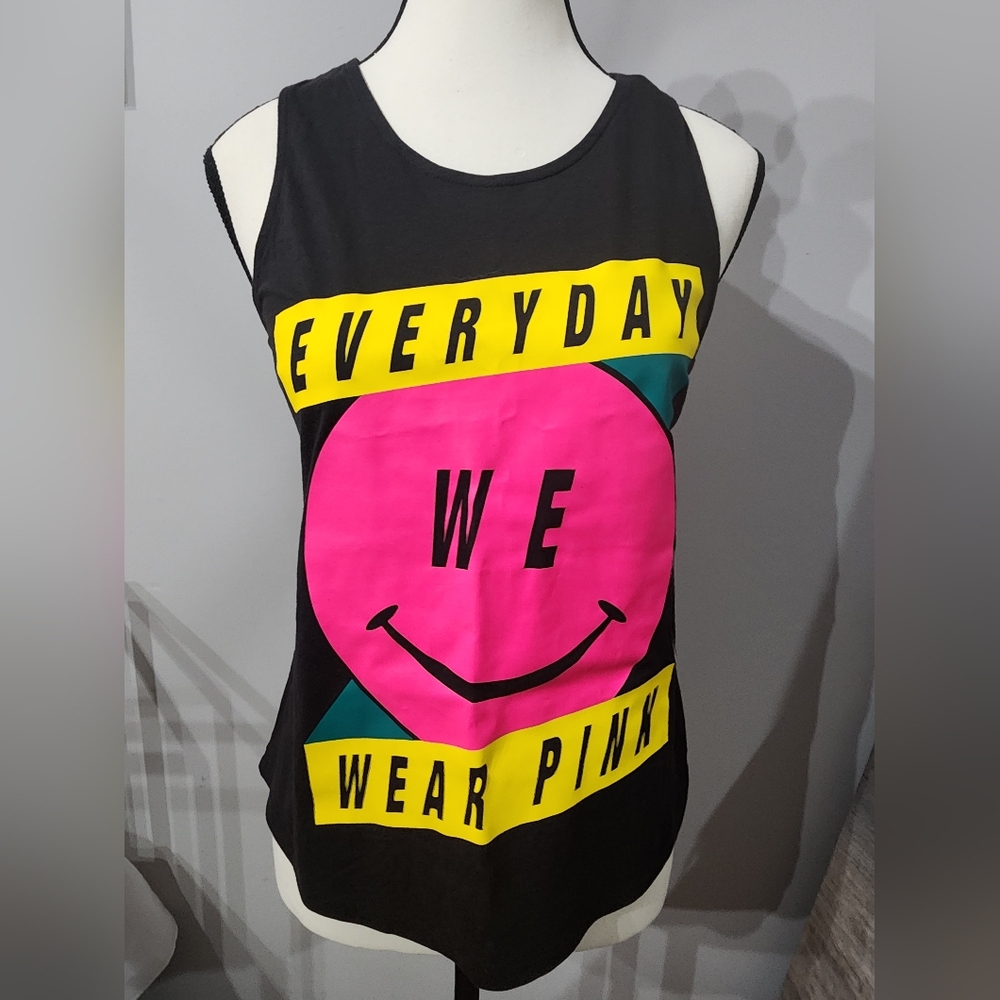 Graphic Tank Top - Black and Pink
